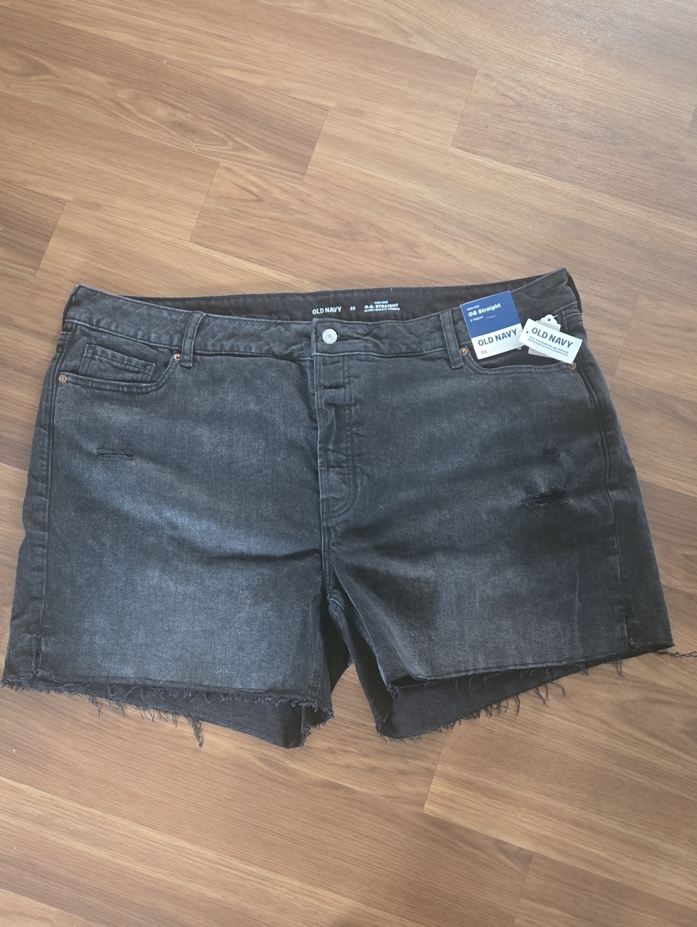 Old Navy Black Frayed Hem Denim Shorts